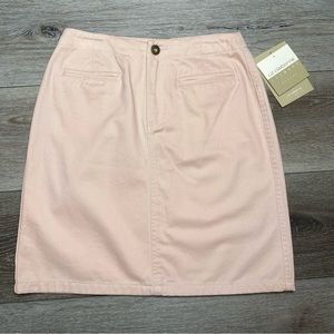Liz Claiborne Lizwear Women’s Microsanded Twill Pink Skirt 100% Cotton Petite 0